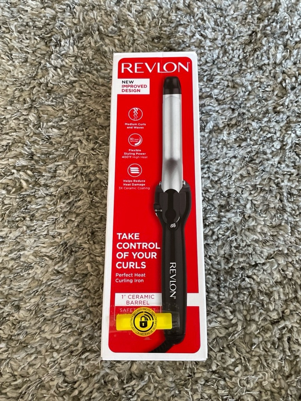 Revlon Black and Silver 1" Ceramic Barrel Curling Iron